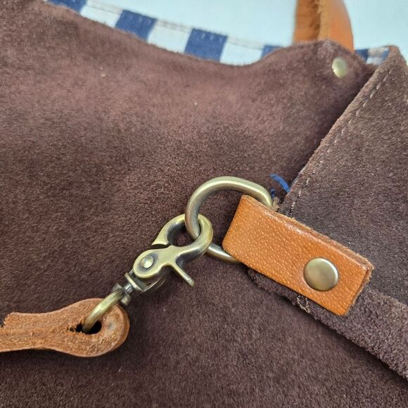 ALI GOLDEN Brown and Black Suede Tote Bag Reversible - Picture 8 of 16